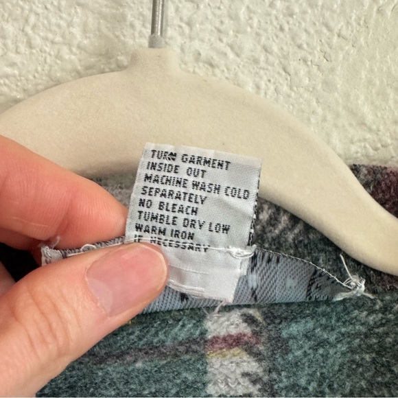 VTG‎ Style New York Y2K Womens Medium Snap Button Flannel Fleece Shacket Cabin - Picture 4 of 12